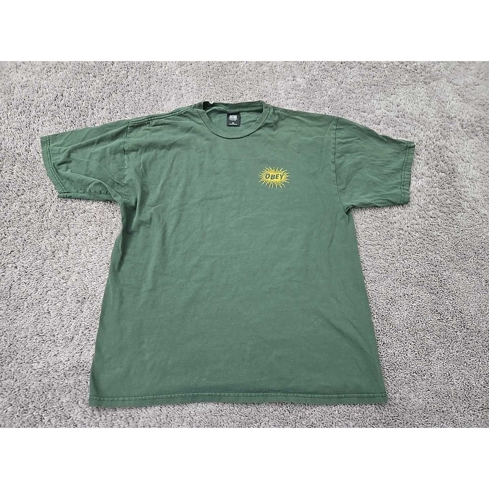 Obey T Shirt Mens XL Green "International Propaganda and Global Dissent" Graphic